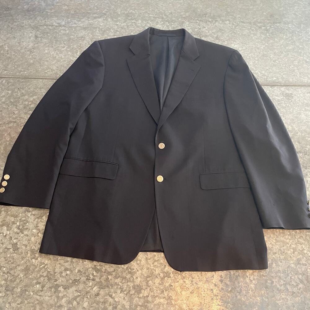 Burberry London Wool Kensington Blue Blazer Jacket Mens 44 Reg Sport Coat USA